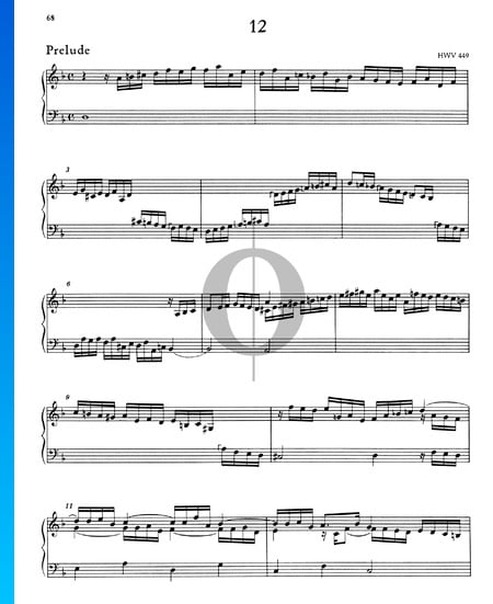 Suite D Minor, HWV 449: 1. Prelude Sheet Music