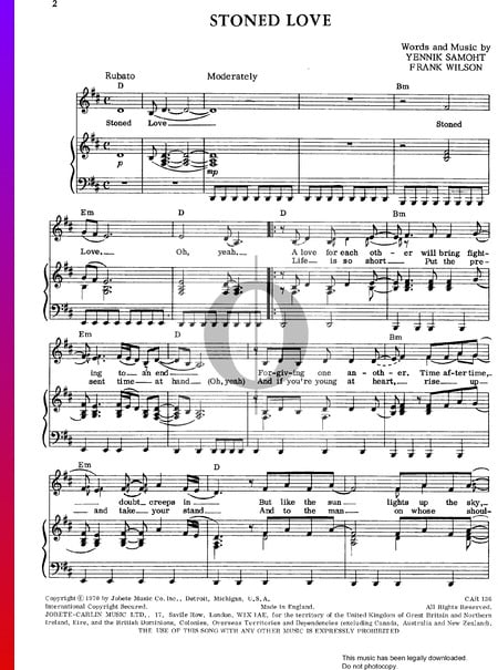 Stoned Love Sheet Music