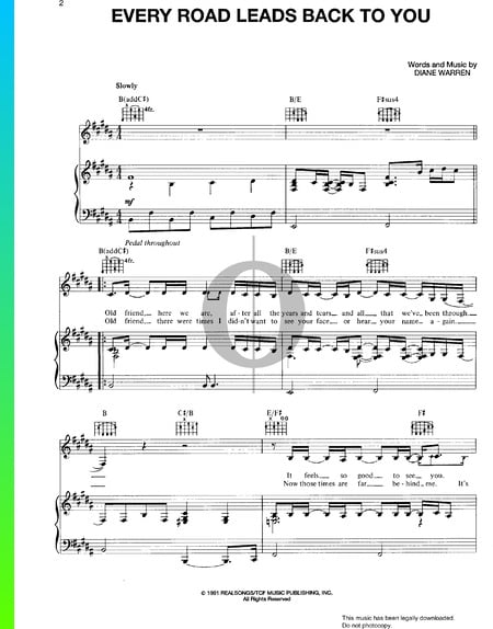 Every Road Leads Back To You Sheet Music