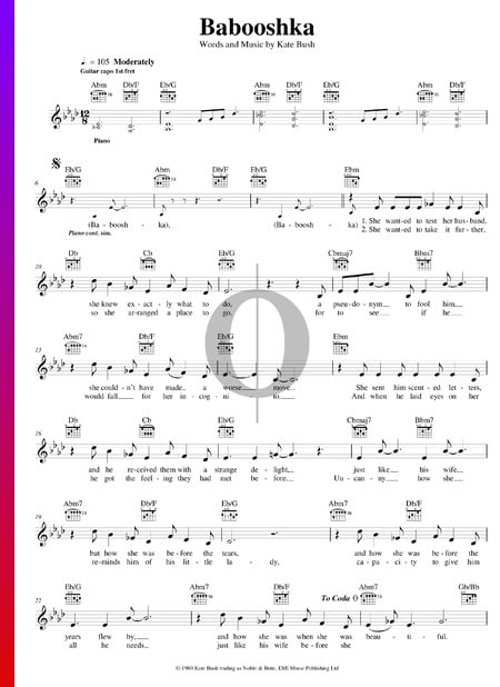 Babooshka Partitura