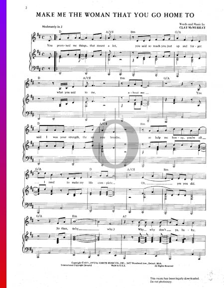 Make Me The Woman That You Go Home To Sheet Music
