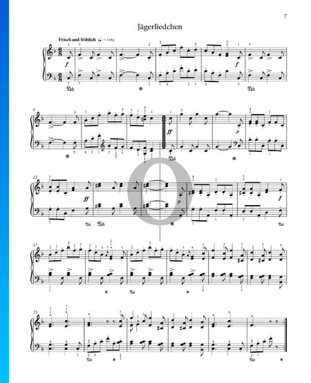 Hunting Song, Op. 68 No. 7 Sheet Music