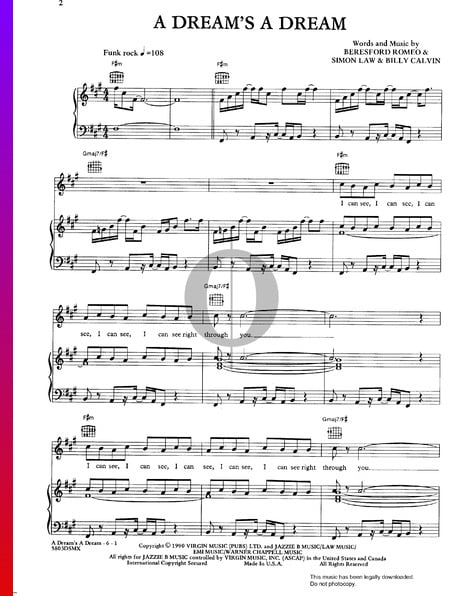 A Dream's A Dream Musik-Noten