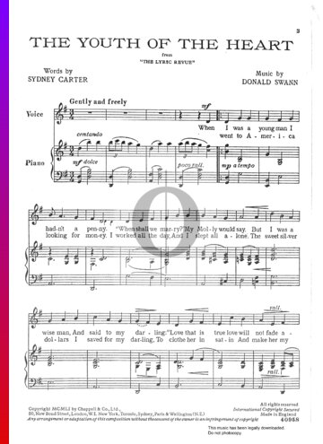 The Youth Of The Heart Sheet Music