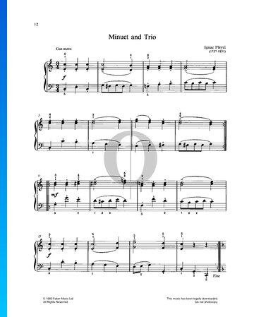 Minuet and Trio in C Major, B. 817 Sheet Music