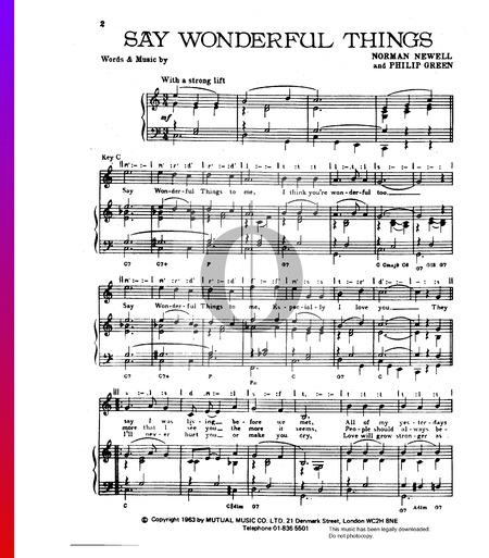 Say Wonderful Things Musik-Noten