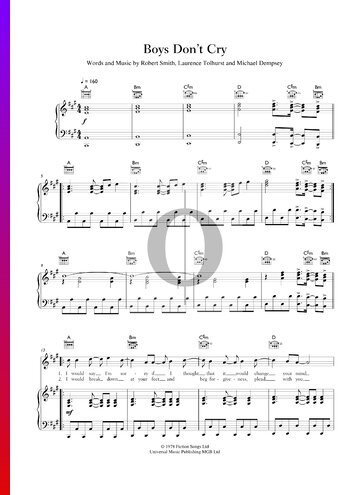 Boys Don't Cry Sheet Music