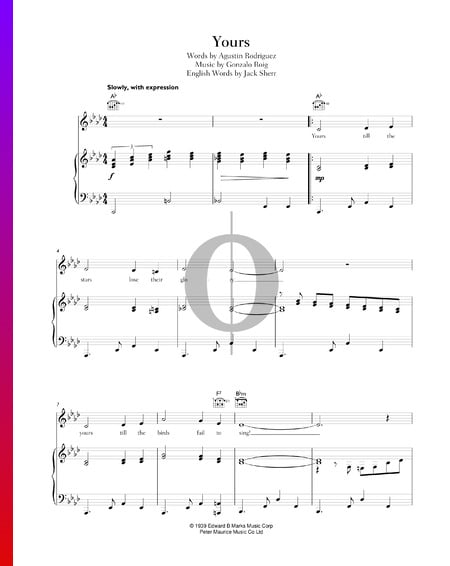 Yours Sheet Music