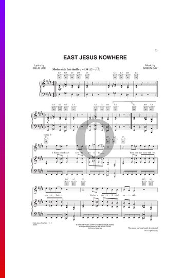 East Jesus Nowhere Musik-Noten