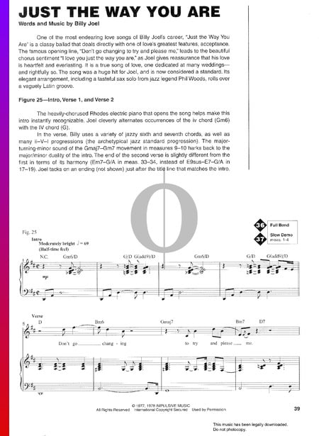 Just The Way You Are Sheet Music