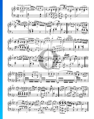 Sonata para piano n.º 10 en do mayor, KV 330 (300h): 2. Andante cantabile Partitura