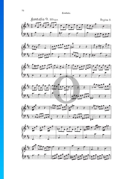 Fantasia, Douzaine III No.9: Allegro, TWV 33:33 Sheet Music