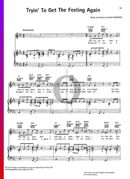 Tryin' To Get The Feeling Again Musik-Noten