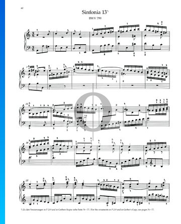 Sinfonia 13, BWV 799 Sheet Music