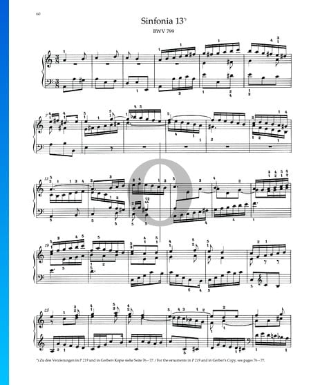 Sinfonia 13 Bwv 799 Sheet Music Piano Solo Pdf Download Streaming Oktav