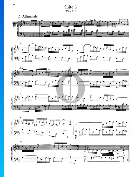 Französische Suite Nr. 3 h-Moll, BWV 814: 1. Allemande Musik-Noten
