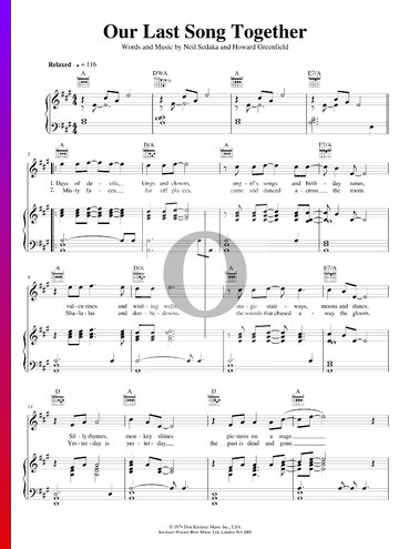 Our Last Song Together Partitura