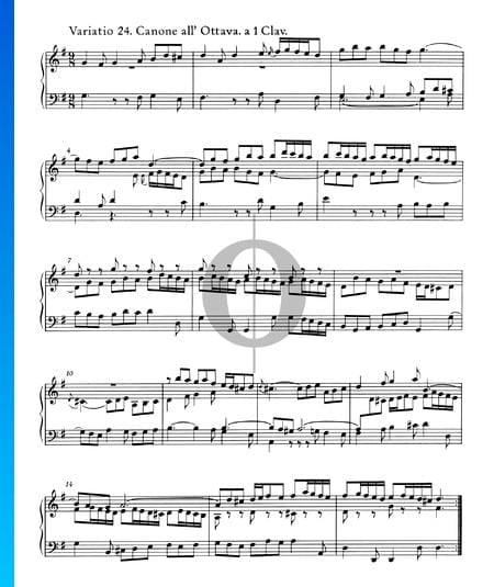 Goldberg Variationen, BWV 988: Variatio 24. Canone all' Ottava. a 1 Clav.