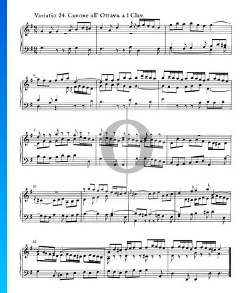 Goldberg Variations, BWV 988: Variatio 24. Canone all' Ottava. a 1 Clav. Sheet Music
