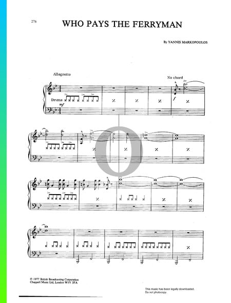 Who Pays The Ferryman Musik-Noten