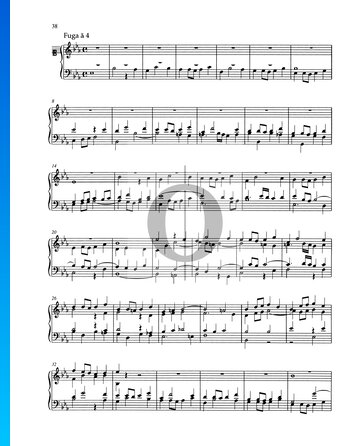 Partition Fugue en Mi bémol Majeur, BWV 876