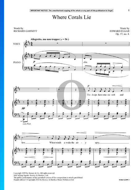 Meerbilder Op. 37: Nr. 4 Where Corals Lie Musik-Noten