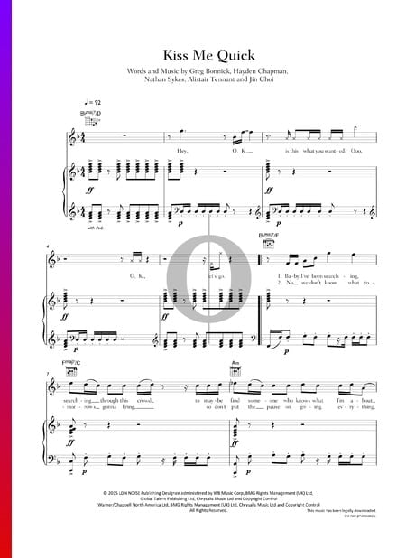 Kiss Me Quick Musik-Noten
