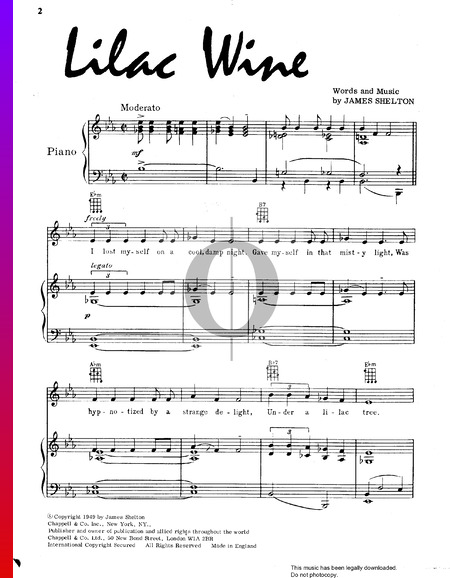 Lilac Wine Musik-Noten