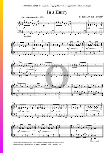 In A Hurry Sheet Music