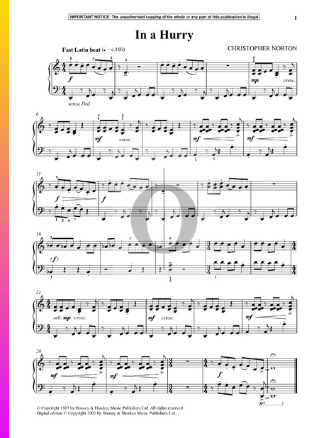In A Hurry Musik-Noten
