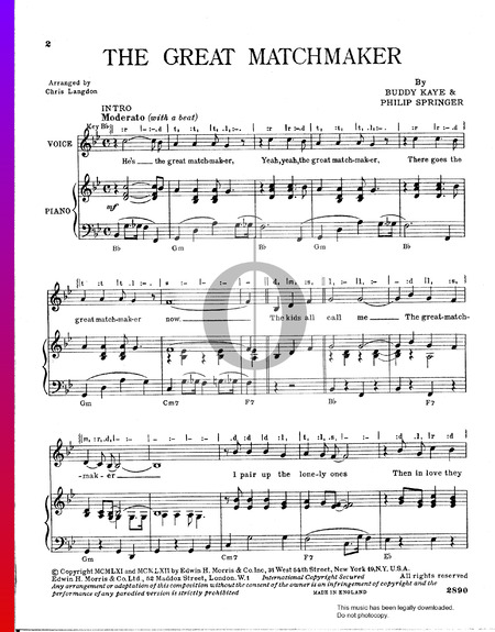 The Great Matchmaker Sheet Music