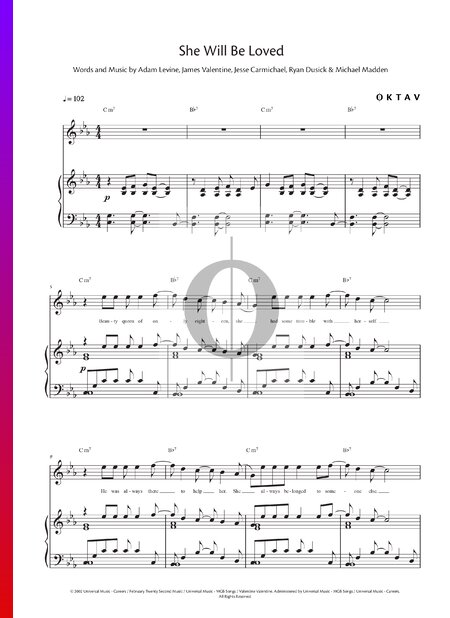 She Will Be Loved Sheet Music