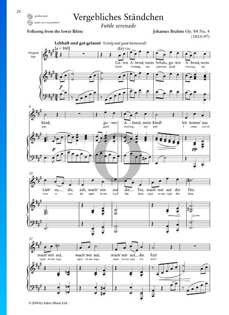 La inútil serenata (Vergebliches Ständchen), Op. 84: n.º 4