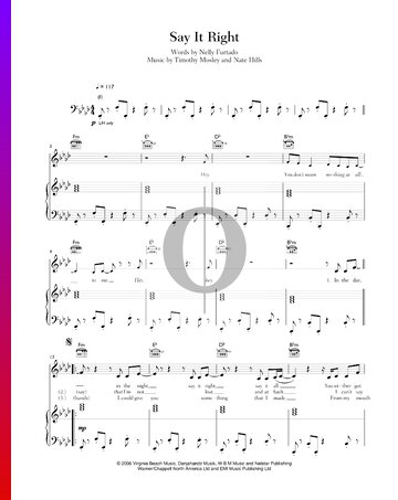 Say It Right Sheet Music