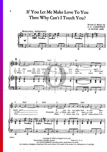 (If You Let Me Make Love to You Then) Why Can't I Touch You? Partitura