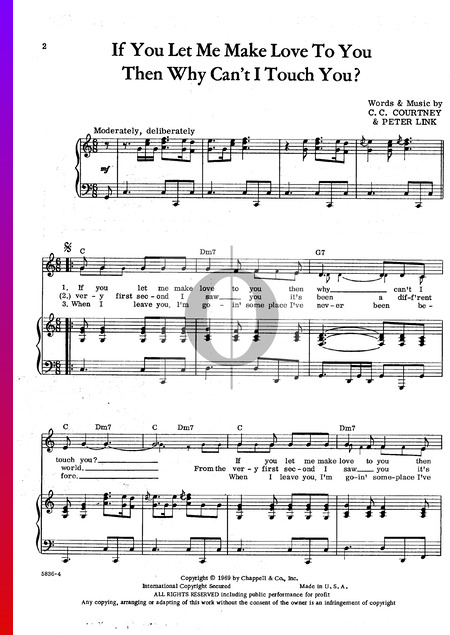 (If You Let Me Make Love to You Then) Why Can't I Touch You? Musik-Noten