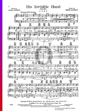 His Invisible Hand Sheet Music