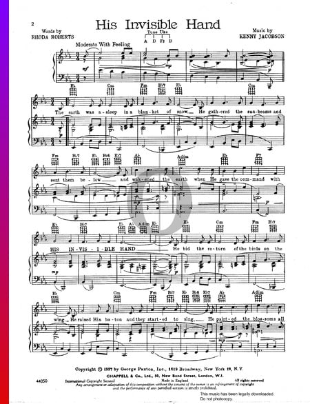 His Invisible Hand Partitura