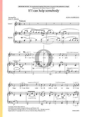 If I Can Help Somebody Sheet Music