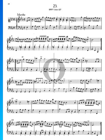 Partition Marche en Mi bémol Majeur, BWV Anh. 127
