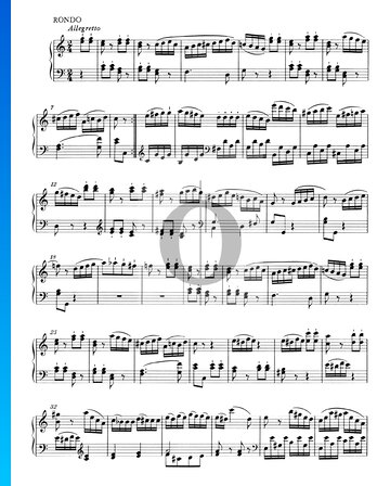 Sonata para piano n.º 16 en do mayor, KV 545: 3. Allegretto Partitura