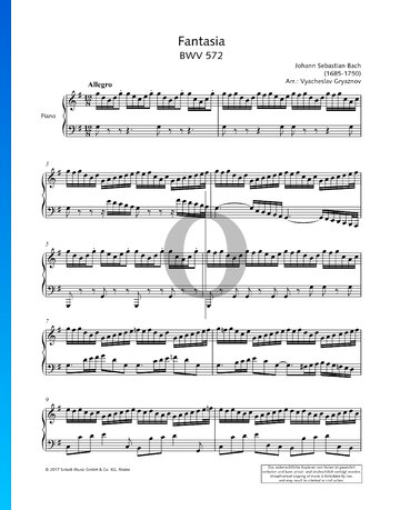 Fantasie G-Dur, BWV 572 Musik-Noten