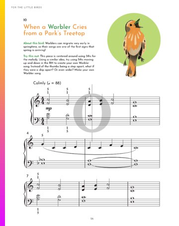 When a Warbler Cries from a Park’s Treetop Partitura