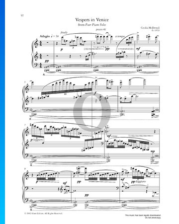 Four Piano Solos: Vespers In Venice Sheet Music