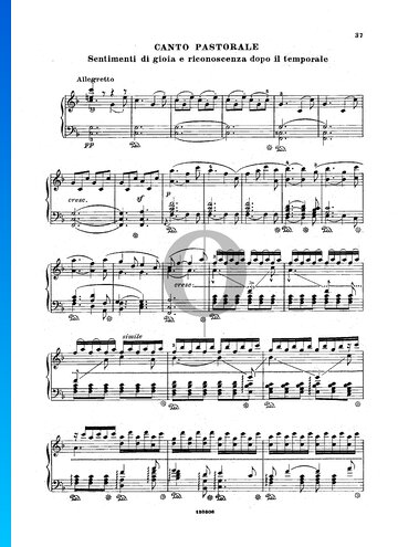 Partition Symphonie No. 6 en Fa Majeur, Op. 68 (« Pastorale »): 5. Allegretto