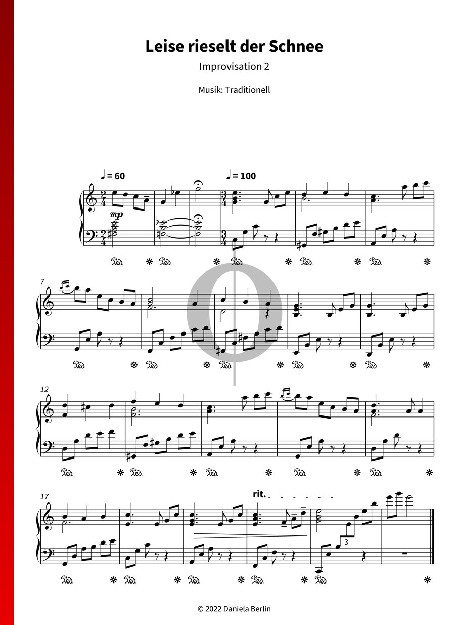 Leise In Der Musik 5 Buchstaben "Leise rieselt der Schnee" Noten (Piano Solo) von Eduard Ebel - Niveau