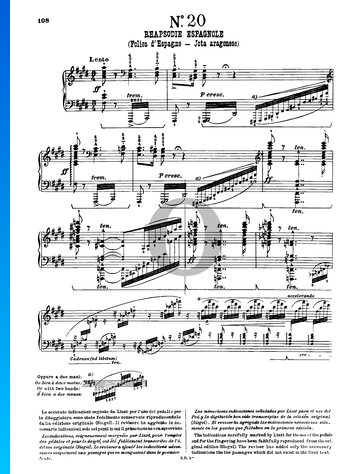 Rhapsodie espagnole, S. 254 Musik-Noten