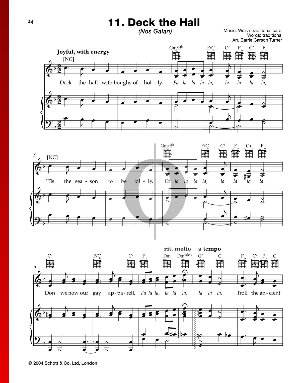 Deck the Halls C major Sheet music for Piano (Solo) Easy