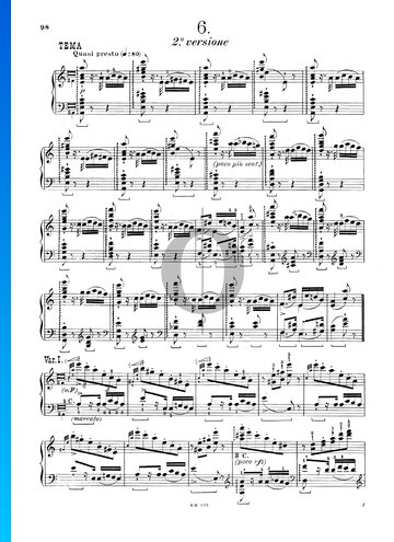 Bravourstudien nach Paganinis Capricen, S. 141: Etüde Nr. 6 Musik-Noten