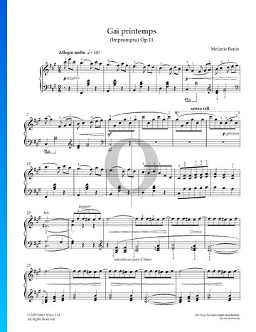 Gai printemps (Impromptu), Op. 11 Sheet Music